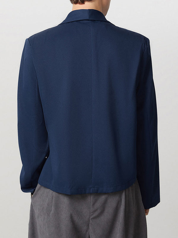 Mens Solid Color Casual Long Sleeve Blazer SKUK82374