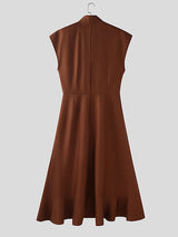 Men's Solid Color Ruffle Hem Sleeveless Waistcoat SKUL23520