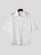 Mens Solid See Through Short Sleeve Shirt SKUK64343