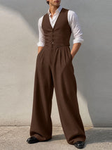 Men's Old Money Vintage Tailored Waistcoat Two Pieces Outfit SKUL75527