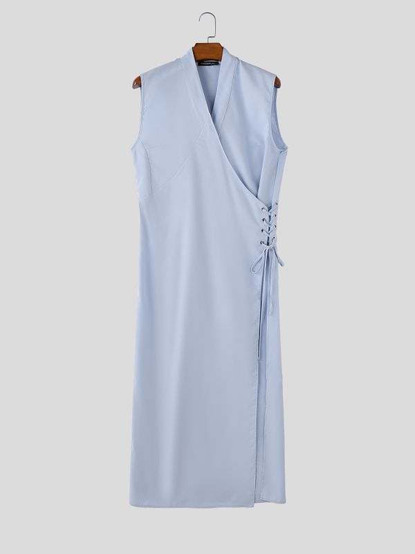 Men's Avant-Garde Sleeveless Long Wrap Tank SKUL68350