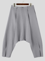 Men's Smart Luxury City Walk High-Drape Loose Fit Baggy Pant SKUL85935