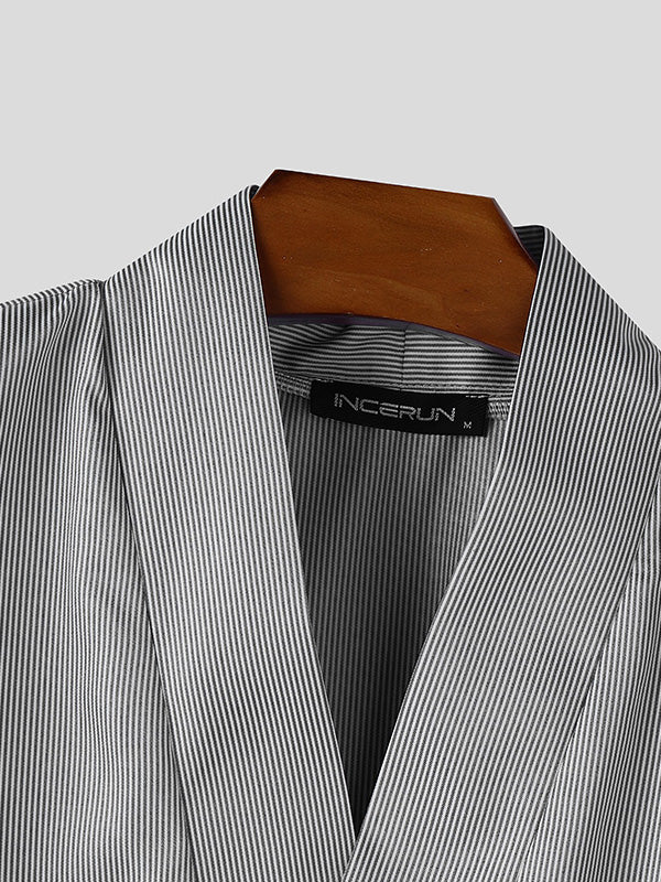 Mens Striped Casual Two Pieces Outfit SKUL08495