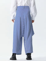 Mens Striped Button Design Drop Crotch Pants SKUK41873