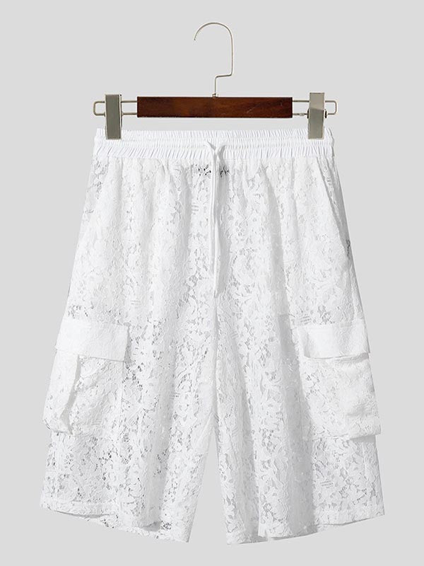 Mens Lace Print Sheer Short SKUL07543
