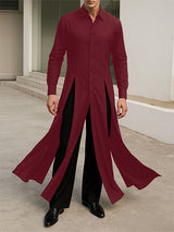 Men's Solid Multi-Panel Split Long Sleeve Shirt SKUL25820