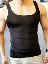 Mens Solid Color Sporty Sleeveless Tank SKUK90395