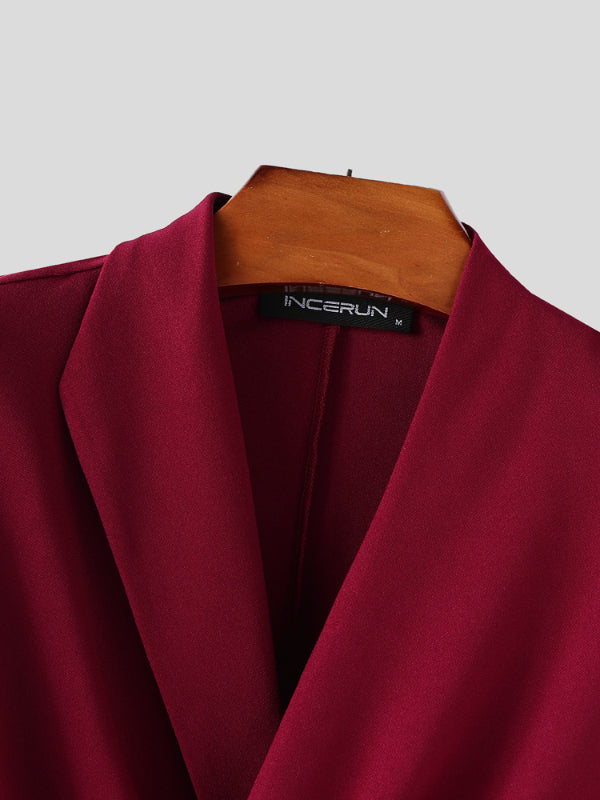 Men's Irregular Hem Long Sleeve Blazer SKUL23888