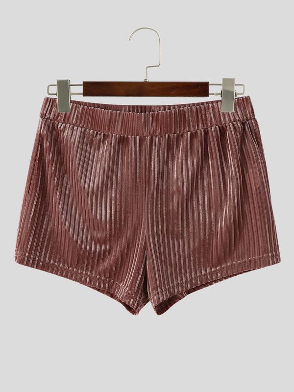 Men's High-Waisted Ribbed Knit Mesh Patchwork Scrunch Butt Short SKUL70265