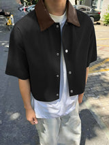 Men's Solid Color Utility Short Sleeve Shirt SKUL58671
