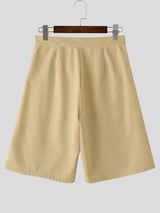 Mens Solid Color Layered Casual Short SKUL08487