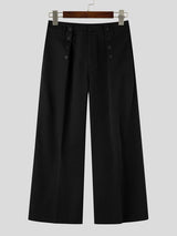 Men's Vintage Dandy Art Exhibition Double-Breasted Button High-Waist Wide-Leg Pant SKUL86024