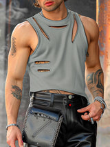 Mens Cutout See Through Crew Neck Vest SKUK63699