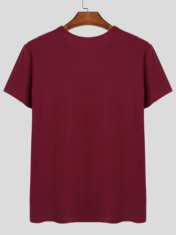 Mens Sheer Mesh Cut-Out Short Sleeve T-Shirt SKUL05504