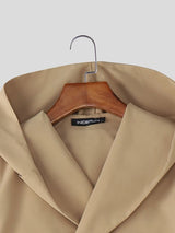 Men's Solid Color Hooded Long Sleeve Jacket SKUL45314