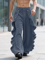 Men's Solid Color Ruffled Casual Pant SKUL29612