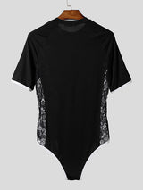 Men's Fun Print Lace Patchwork Bodysuit SKUL21288