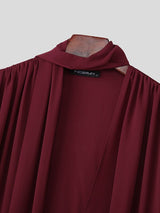 Men's Wrinkled Ribbon Loose Long Sleeve Shirt SKUL41402