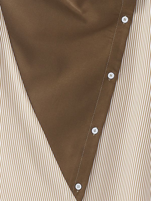 Men's Contrast Patchwork Striped Half Sleeve Shirt SKUL50091