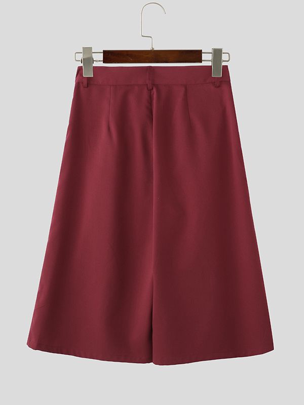 Men's Solid Color Loose Wide Leg Short SKUL58715