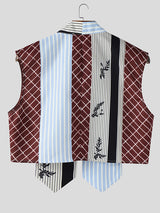 Mens Colorblock Cropped Sleeveless Waistcoat SKUL05672
