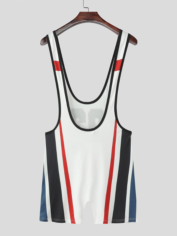 Mens Number 23 Contrast Color Sleeveless Bodysuit SKUL15565