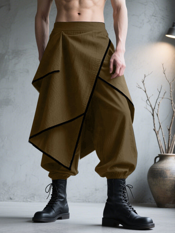 Men's Solid Color Irregular Hem Casual Pant SKUL31522