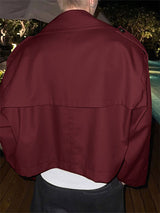 Men's Solid Color Cropped Casual Long Sleeve Jacket SKUL25781