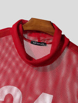 Men's Number Print Sheer Mesh Tank SKUL15413