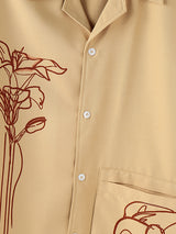 Mens Vacation Style Floral Print Short Sleeve Shirt SKUL06577
