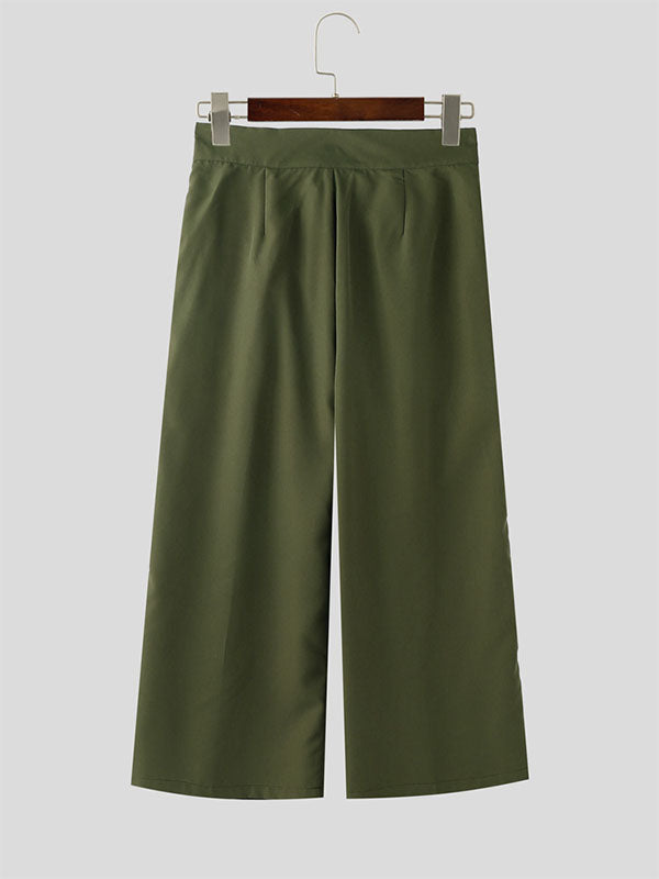 Mens Solid Color High-Waisted Casual Pant SKUL19093