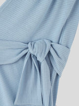 Men's Avant-Garde Asymmetrical One-Shoulder Side Tie-Knot Ribbed Texture Tank SKUL60919