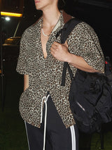 Mens Leopard Print Short Sleeve Shirt SKUL10755