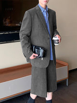 Men's Solid Color Casual Two Pieces Outfit SKUL27319