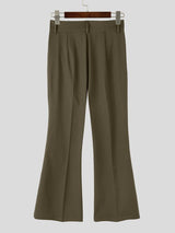 Men's Retro Clean Fit Crisp Drape Tailored Long Flared Suit Pant SKUL82469