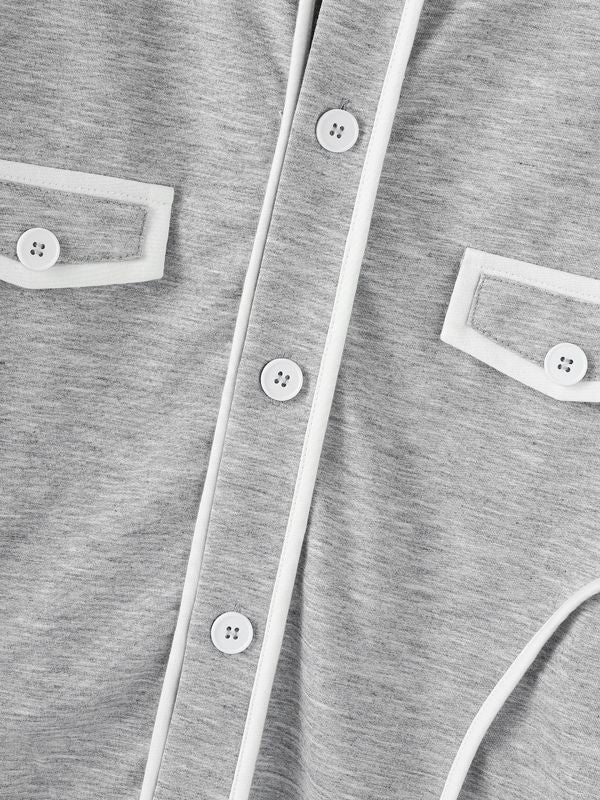 Men's Color Block Stitch Two Pieces Outfit SKUL34183