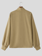 Men's Deconstructed Asymmetrical Placket Long Sleeve Shirt SKUL52021