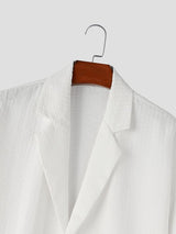 Men's Summer Vacation Textured Single Button Crinkled Shirt SKUL81107