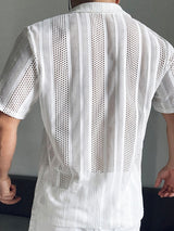 Mens Mesh See Through Short Sleeve Shirt SKUK57942