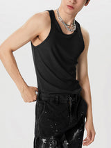 Mens Solid Ribbed Knit Sleeveless Tank SKUK02702