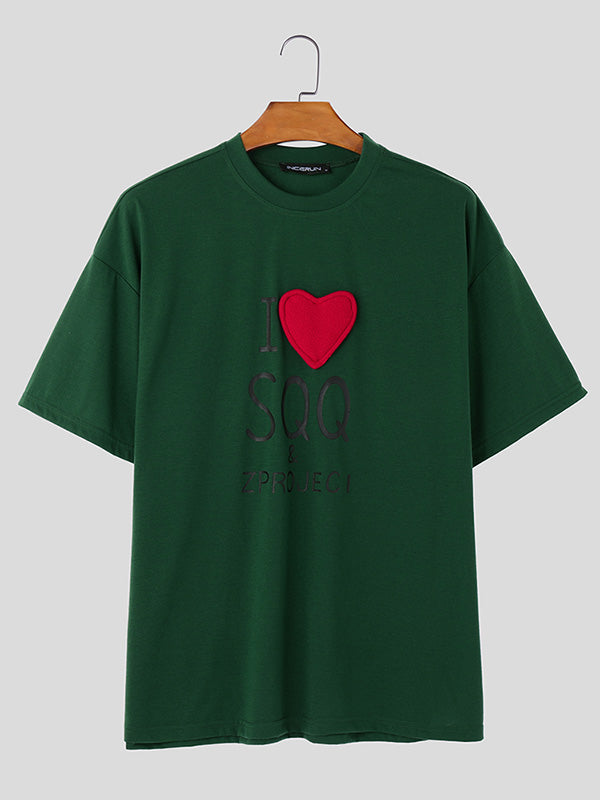 Mens Heart Print Short-Sleeve T-Shirt SKUK85531