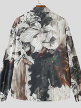 Men's Floral Print Long Sleeve Shirt SKUL47583