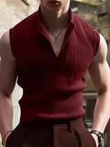 Mens Solid Color Textured Casual Tank SKUL09764