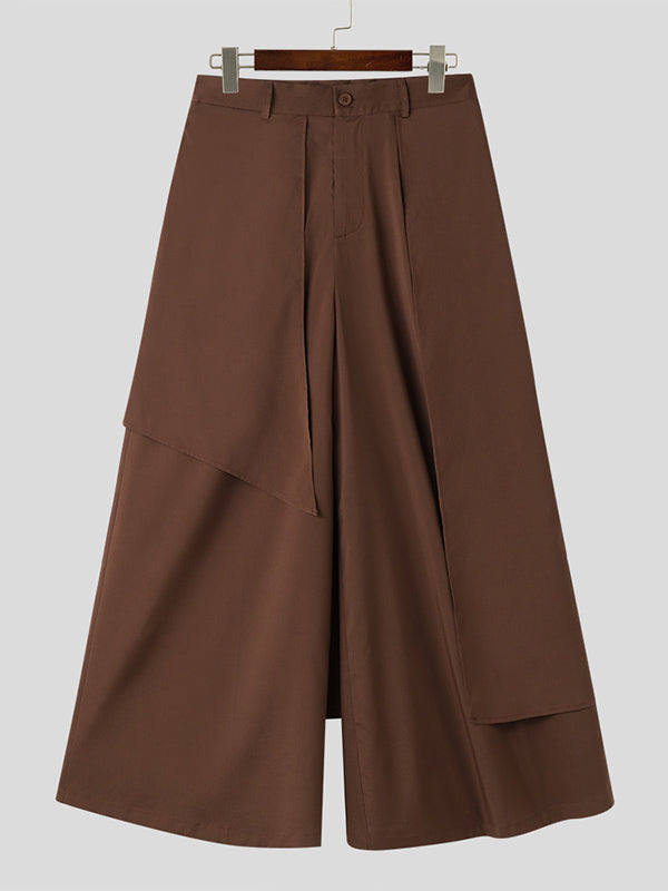 Mens Irregular Layered Design Wide Leg Pants SKUK16947