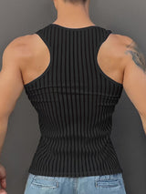 Mens Striped Sheer Casual Tank SKUL15389