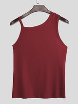 Mens Asymmetrical Strap Knit Casual Tank SKUL20225