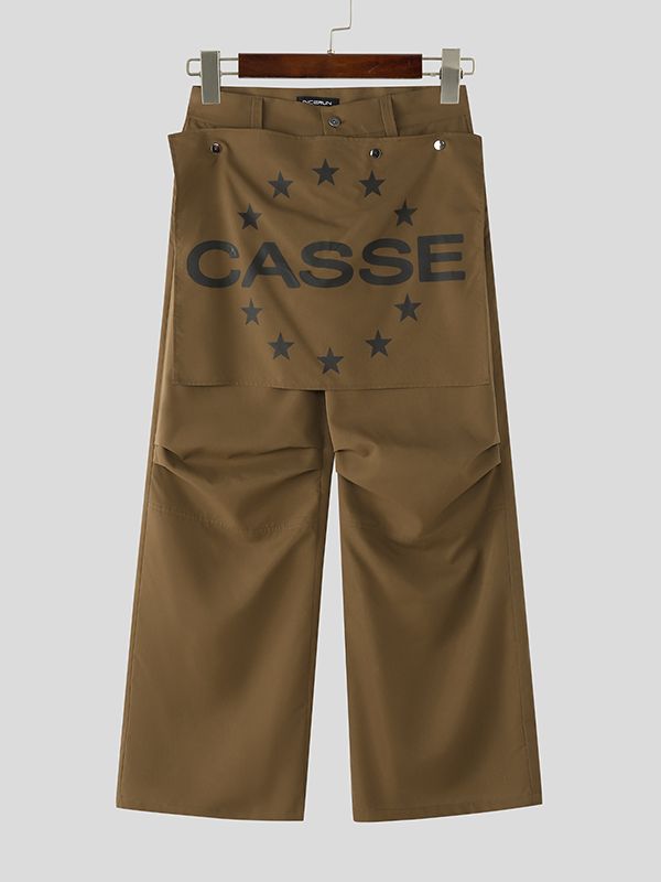 Men's Detachable Butt Flap Patchwork Printed Pant SKUL38973