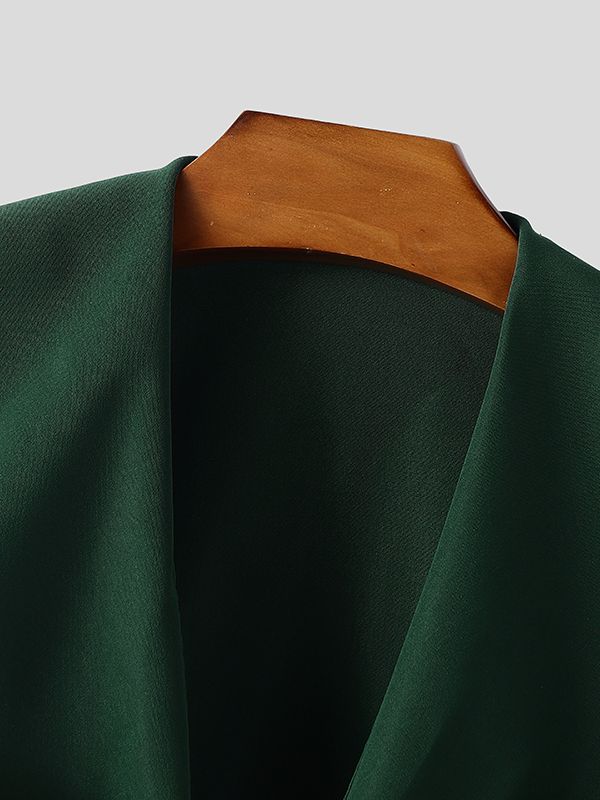 Men's Solid Color Sailor Collar Long Sleeve Shirt SKUL44998