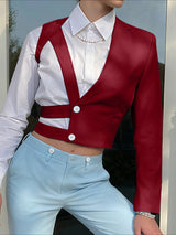 Men's Deconstructed Casual Cropped Long Sleeve Blazer SKUL38970