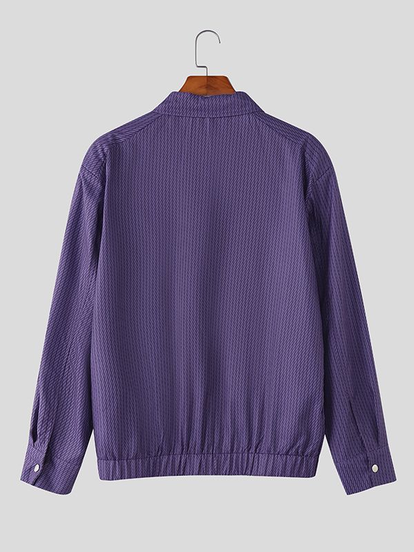 Men's Stripe Casual Long Sleeve Jacket SKUL42650